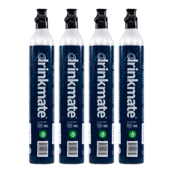 60 l 420 g CO2-Zylinder Viererpack, kompatibel mit dem Drinkmate OmniFizz Getränkesprudler
