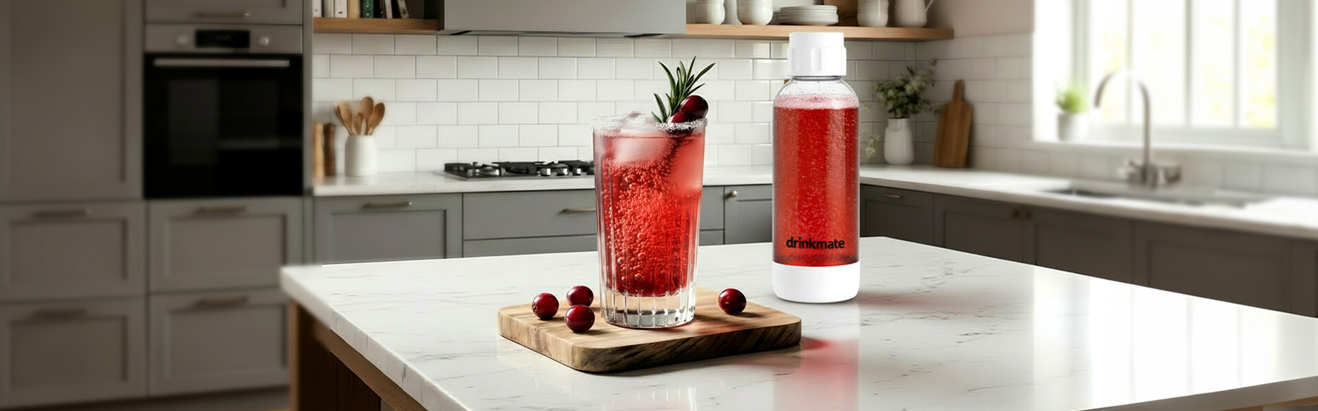 Drinkmate Getränkesprudler: Artikelbild mit einem Glas für Winter Cosmo Rezept